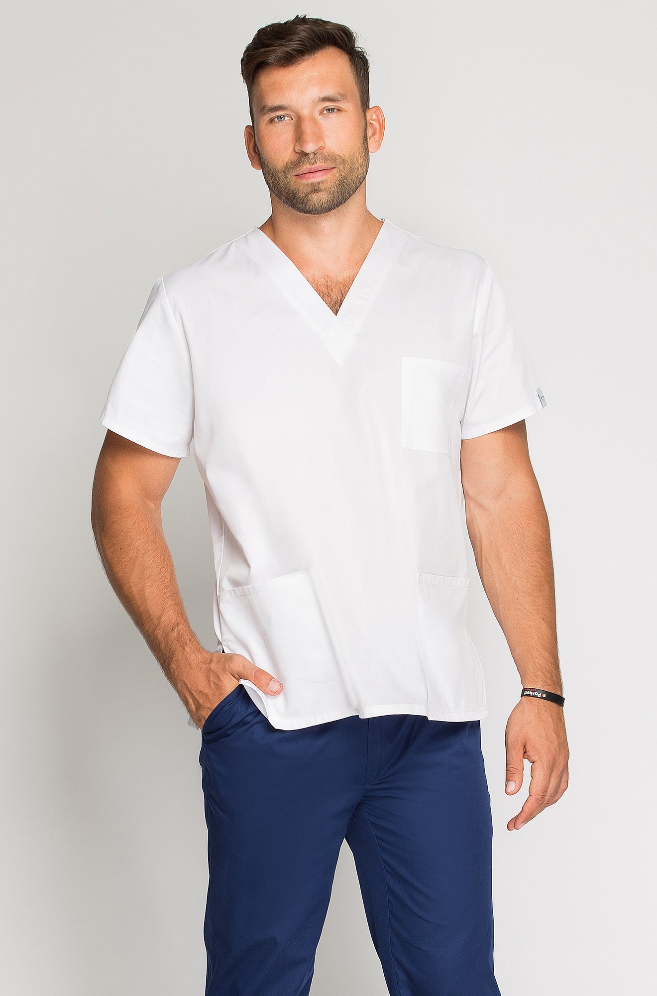 Bluza medyczna męska Biała outlet