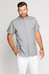 Bluza medyczna męska ze stójką Szara