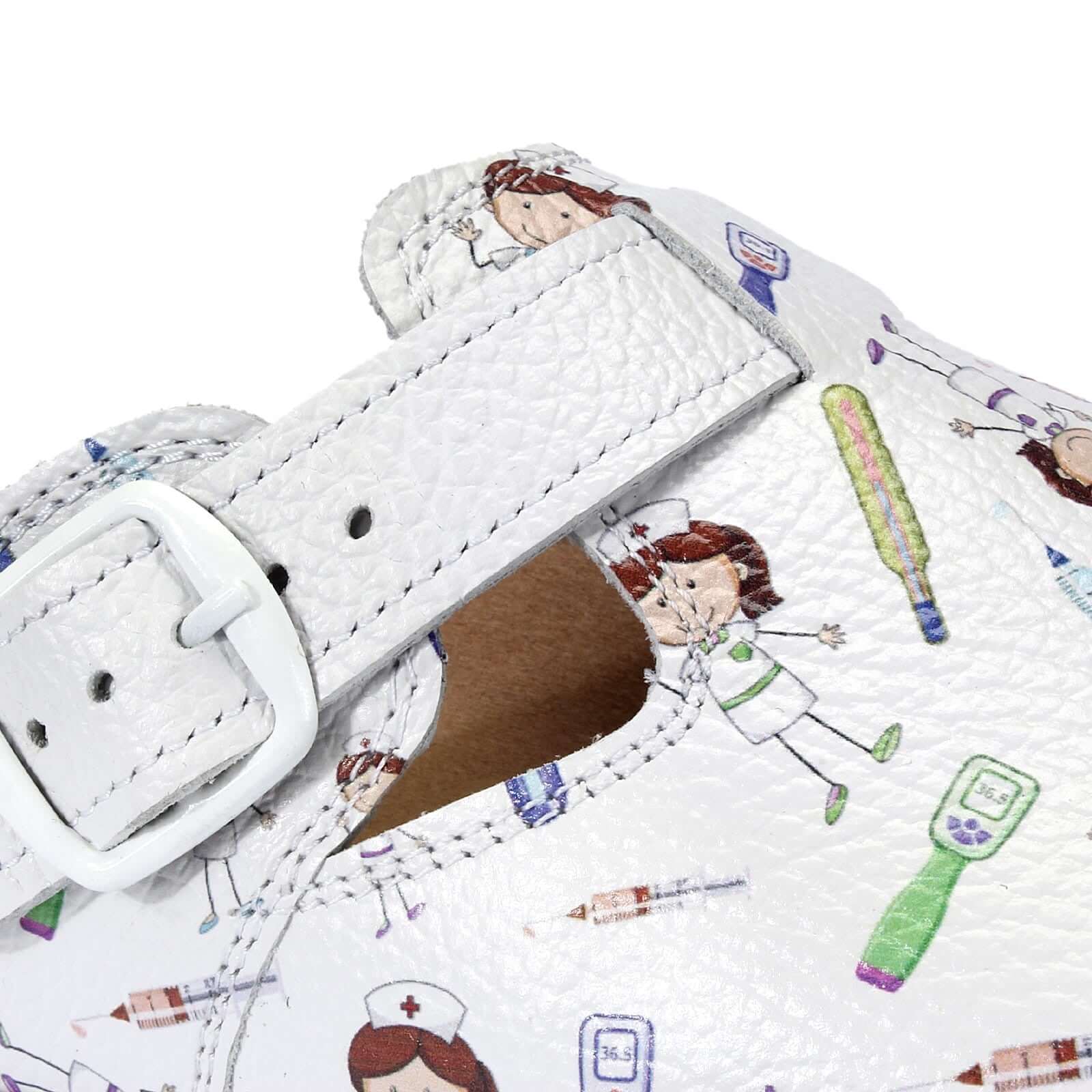 Skórzane chodaki medyczne PIELĘGNIARKA