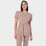 Fartuszek medyczny wiązany AMELIA - DUSTY PINK