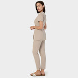 AMELIA vázaná zdravotní zástěra - LATTE 