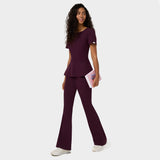 Bluza medyczna damska KIM z baskinką bordowa