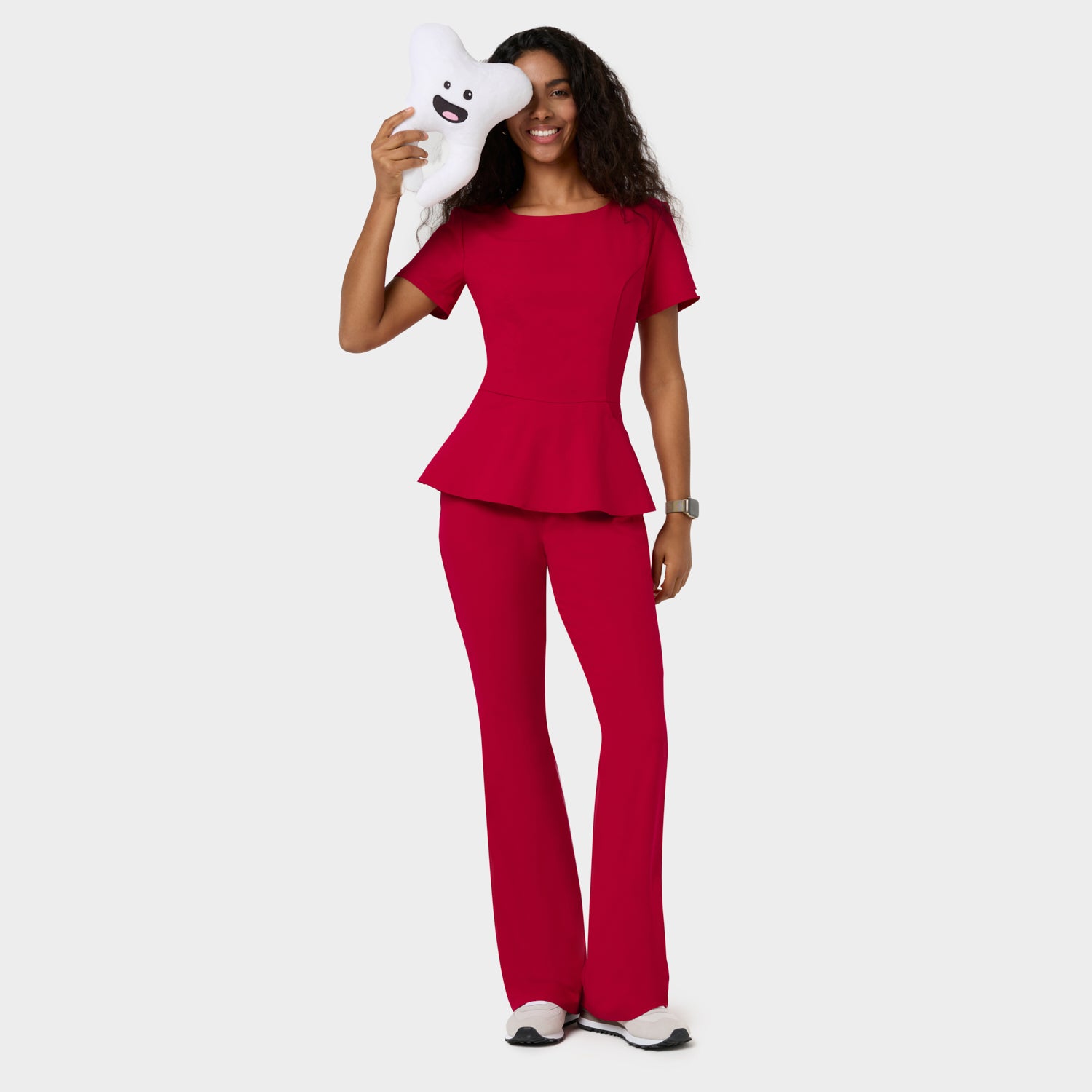 Spodnie medyczne damskie flare RED CHERRY