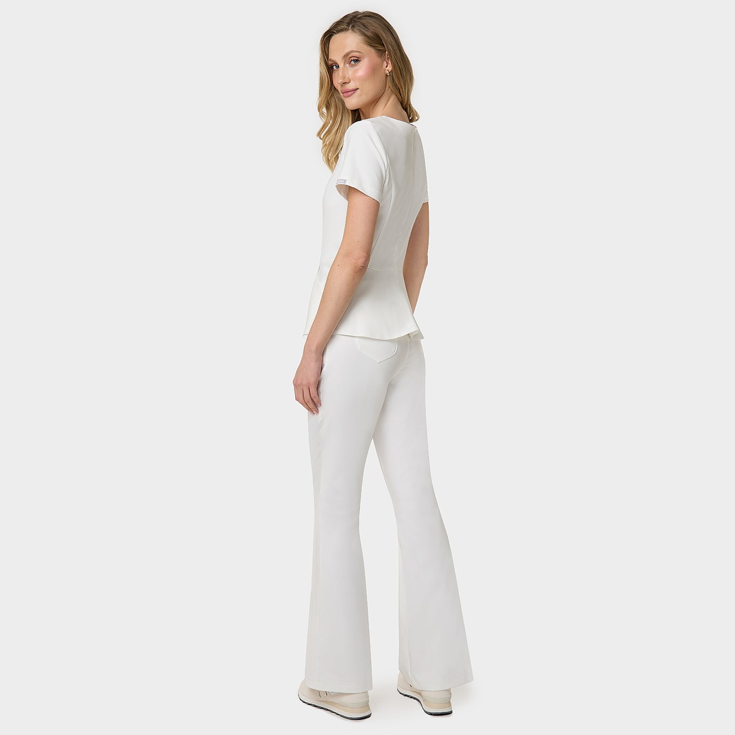 Bluza medyczna damska z baskinką KIM Cream