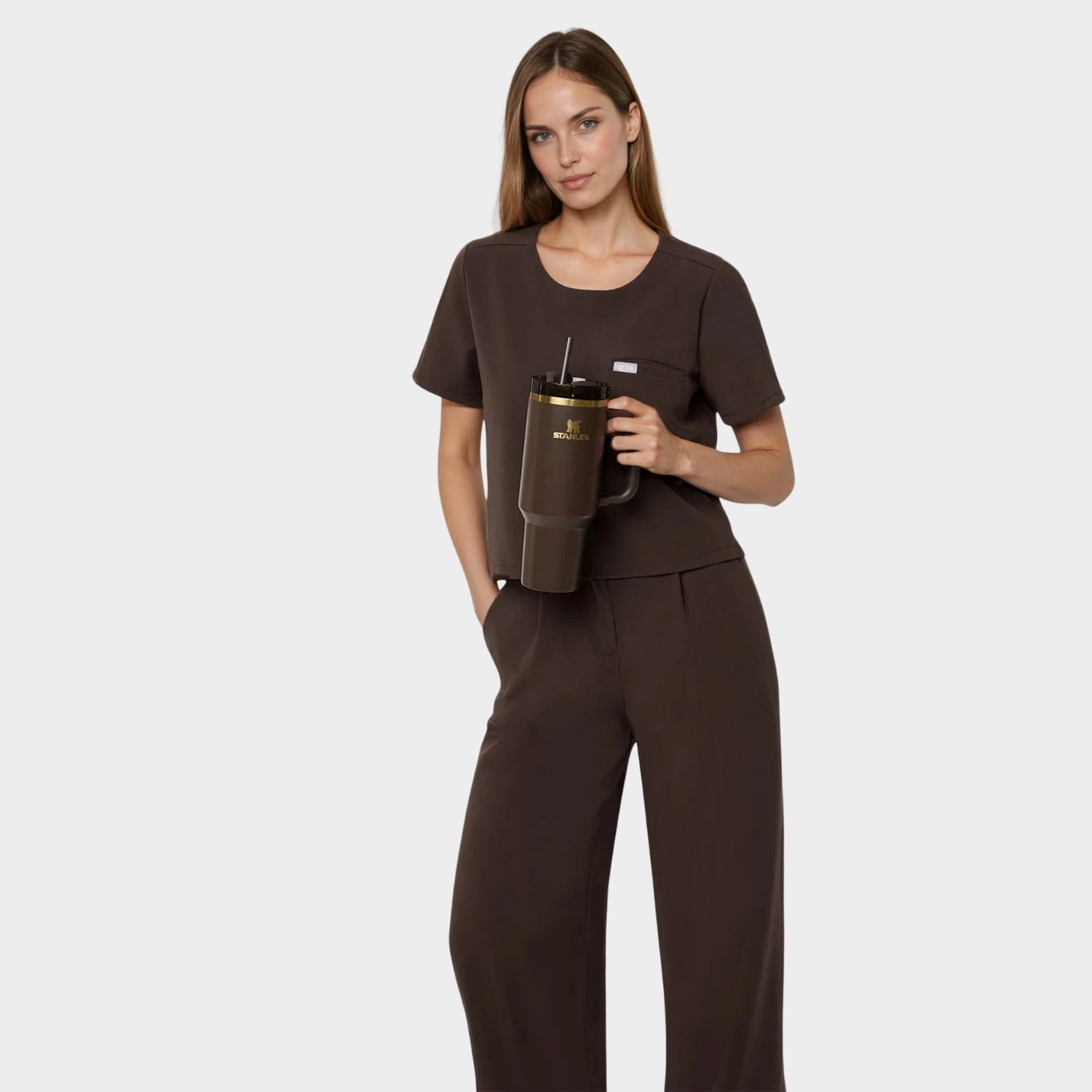 BLUZA MEDYCZNA GAJA CIEMNA CZEKOLADA VENAUNIFORMY