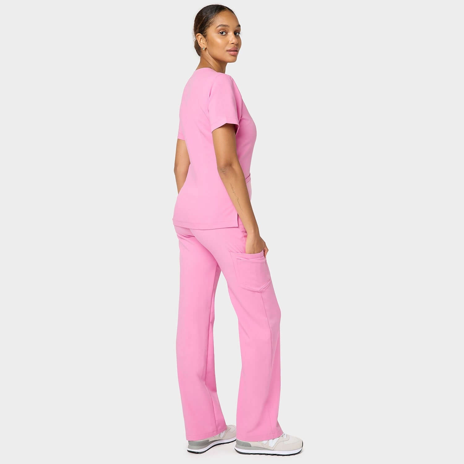 Women's wide medical trousers - CANDY PINK