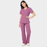 Spodnie medyczne damskie szerokie - BERRY CRUSH