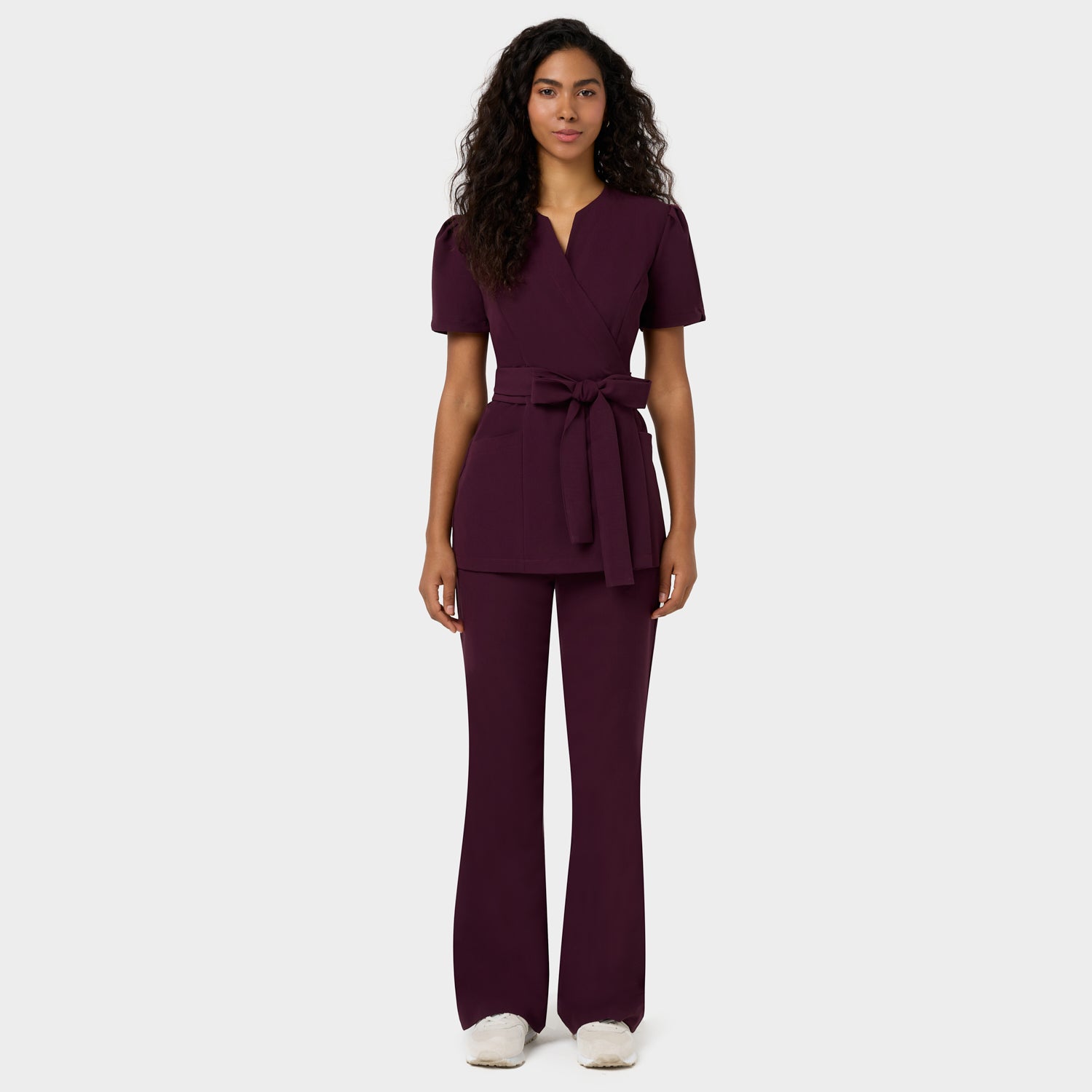 Fartuszek medyczny wiązany AMELIA - BURGUNDY