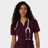 Fartuszek medyczny wiązany AMELIA - BURGUNDY