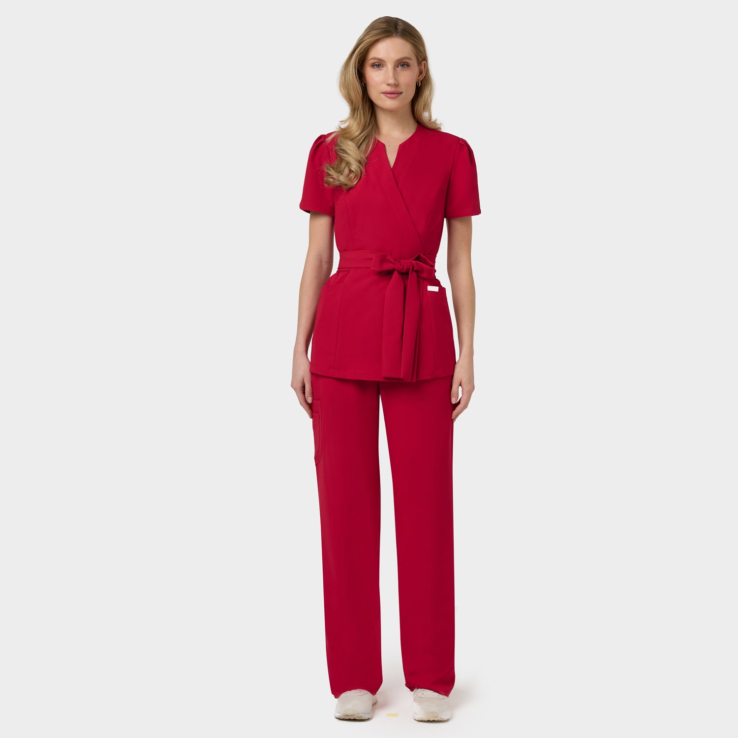 Fartuszek medyczny wiązany AMELIA - RED CHERRY