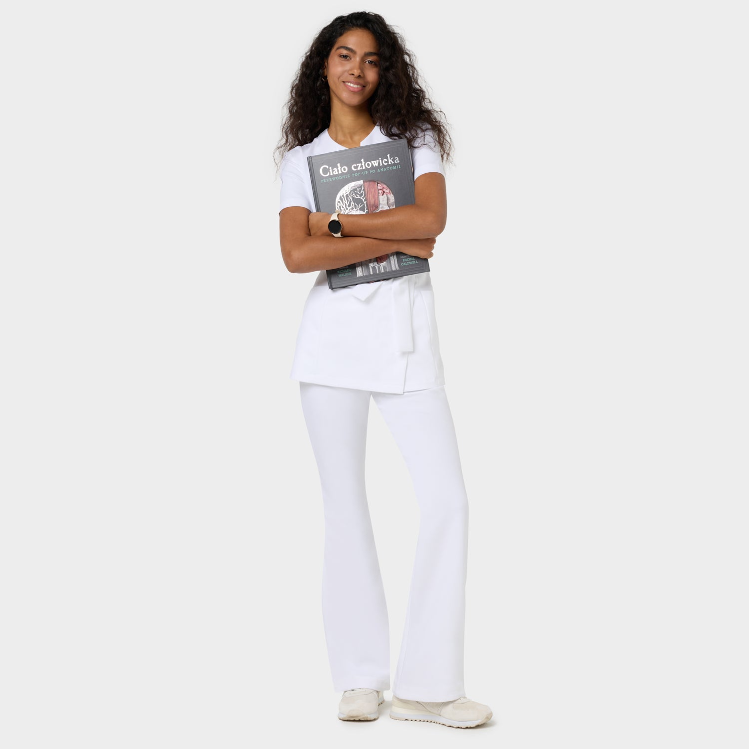 FARTUSZEK MEDYCZNY SOPHIA I SPODNIE MEDYCZNE FLARE WHITE