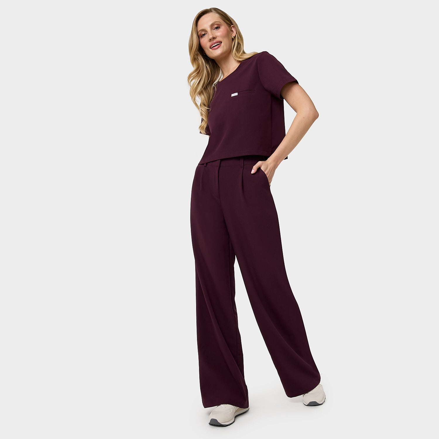 Bluza medyczna damska GAJA - BURGUNDY