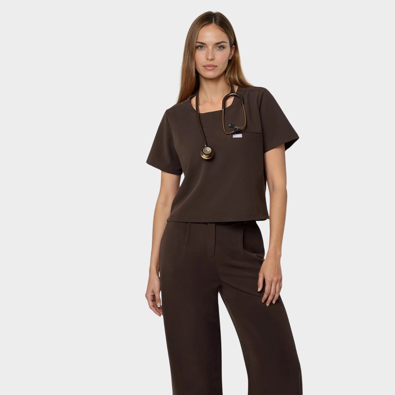 BLUZA MEDYCZNA GAJA W KOLORZE BRĄZOWYM VENA UNIFORMY