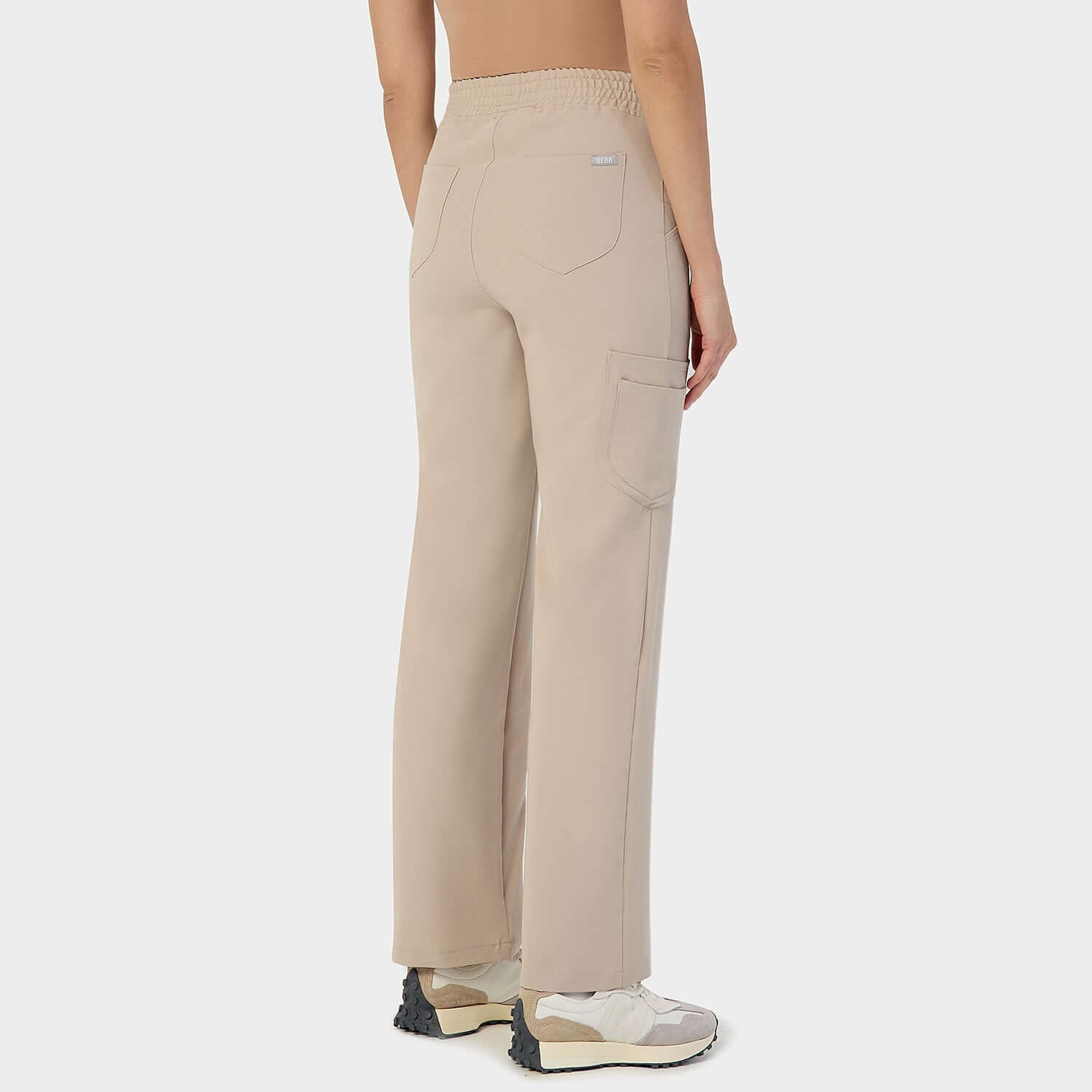 Women's wide medical trousers - LATTE