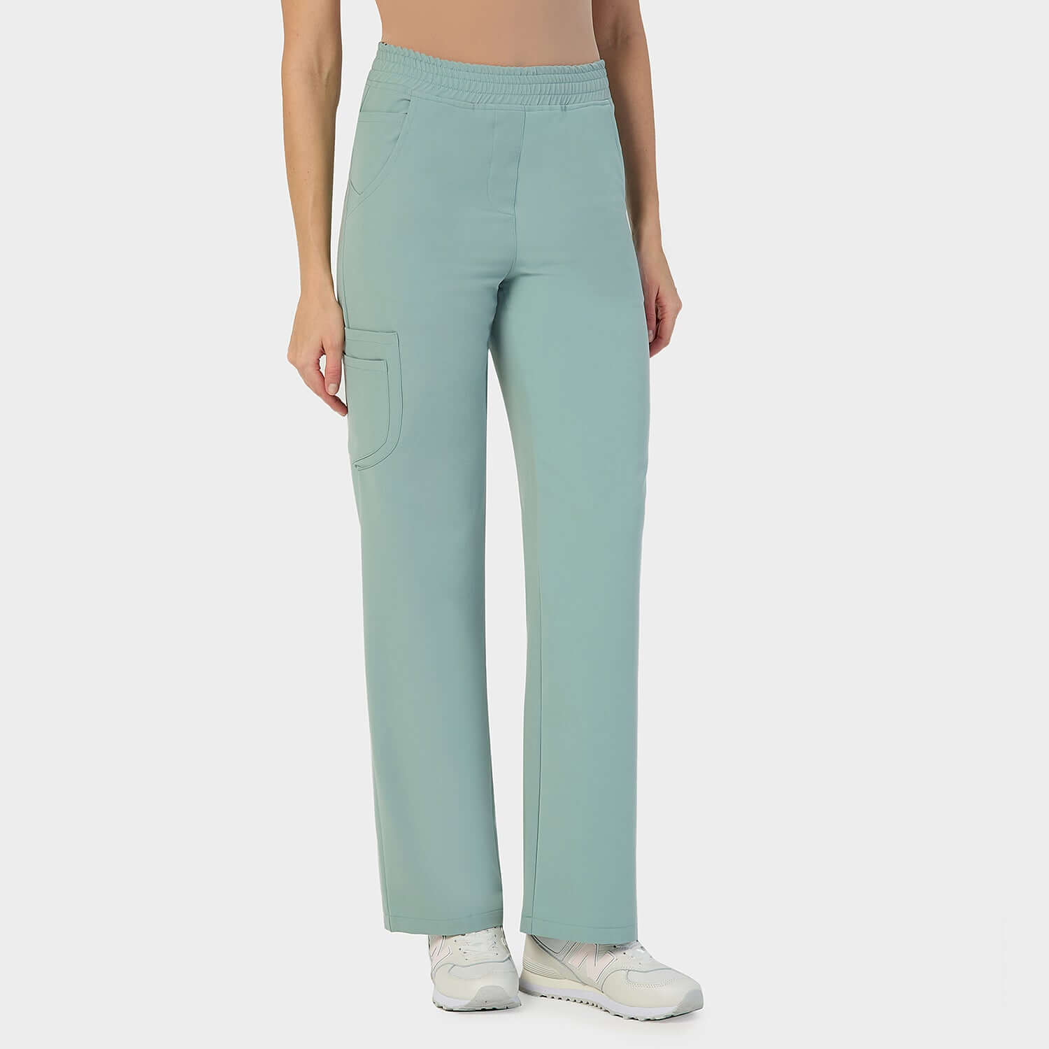 Široké dámské zdravotní kalhoty - SAGE GREEN