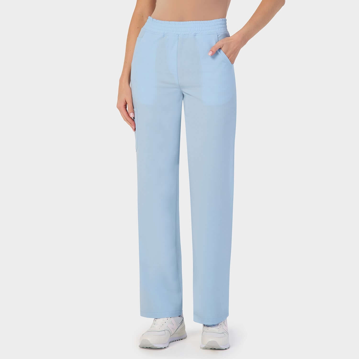 Women's wide medical trousers - BABY BLUE