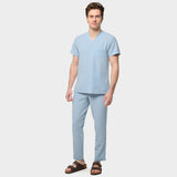 Bluza medyczna męska LOGAN - BABY BLUE