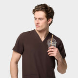 Bluza medyczna męska LOGAN - DARK CHOCOLATE