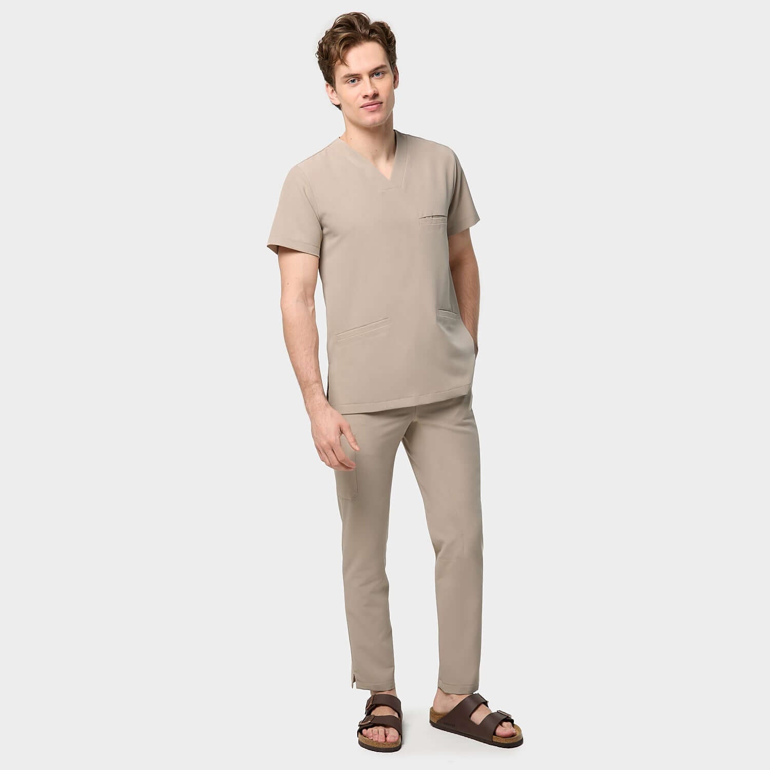 Bluza medyczna męska LOGAN - LATTE