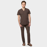 Bluza medyczna męska LOGAN - MILK CHOCOLATE