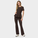 Medyczna bluza damska z baskinką brązowa KIM