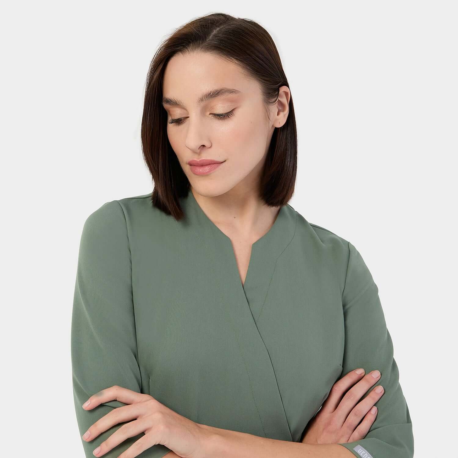 Zdravotní zástěra SOPHIA, 3/4 rukáv - EUKALYPTUS ZELENÁ 