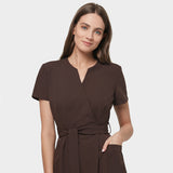 Fartuszek medyczny wiązany SOPHIA - DARK CHOCOLATE