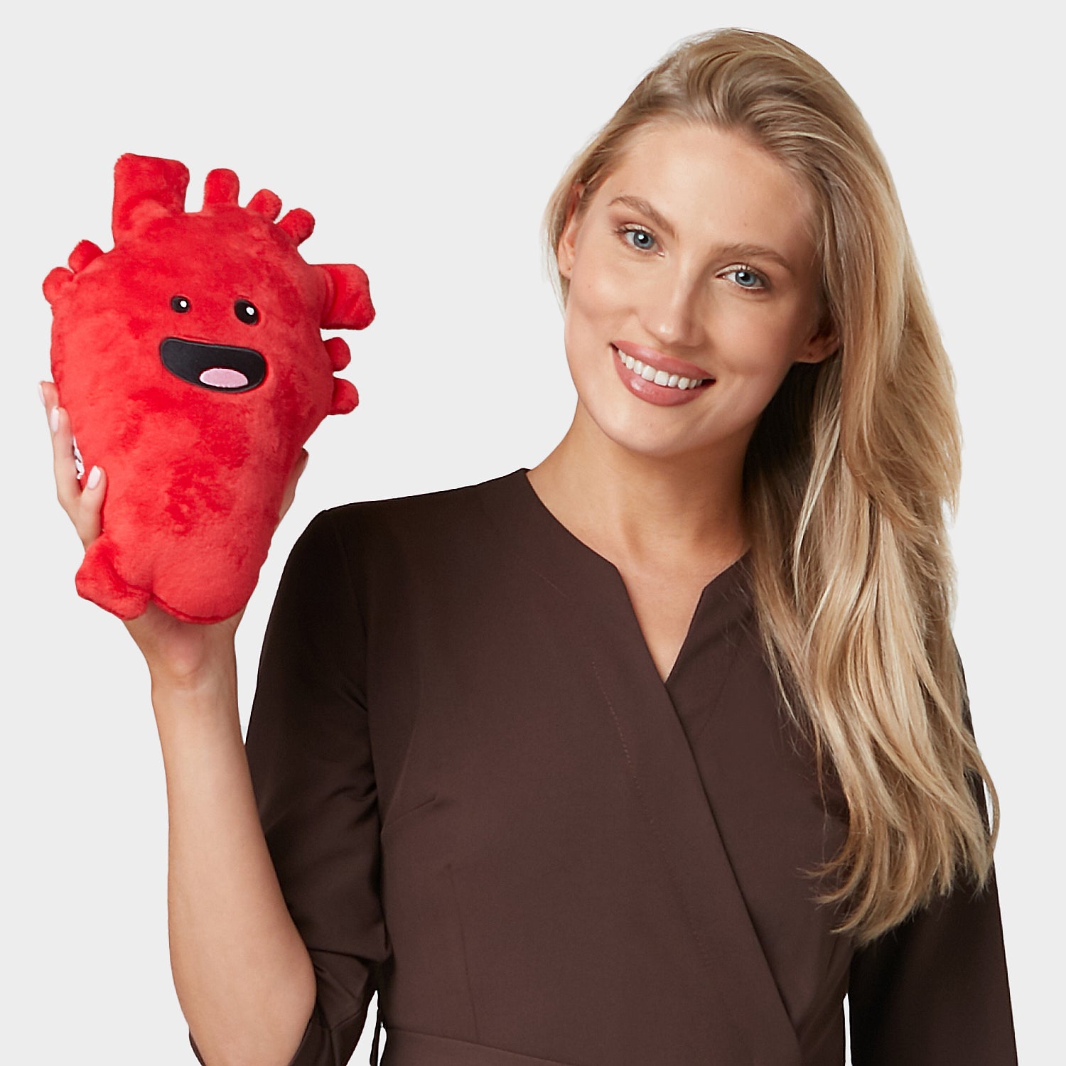 Zdravotní zástěra SOPHIA, 3/4 rukáv - TMAVÁ ČOKOLÁDA 