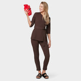 Fartuszek medyczny SOPHIA rękawy 3/4 - DARK CHOCOLATE