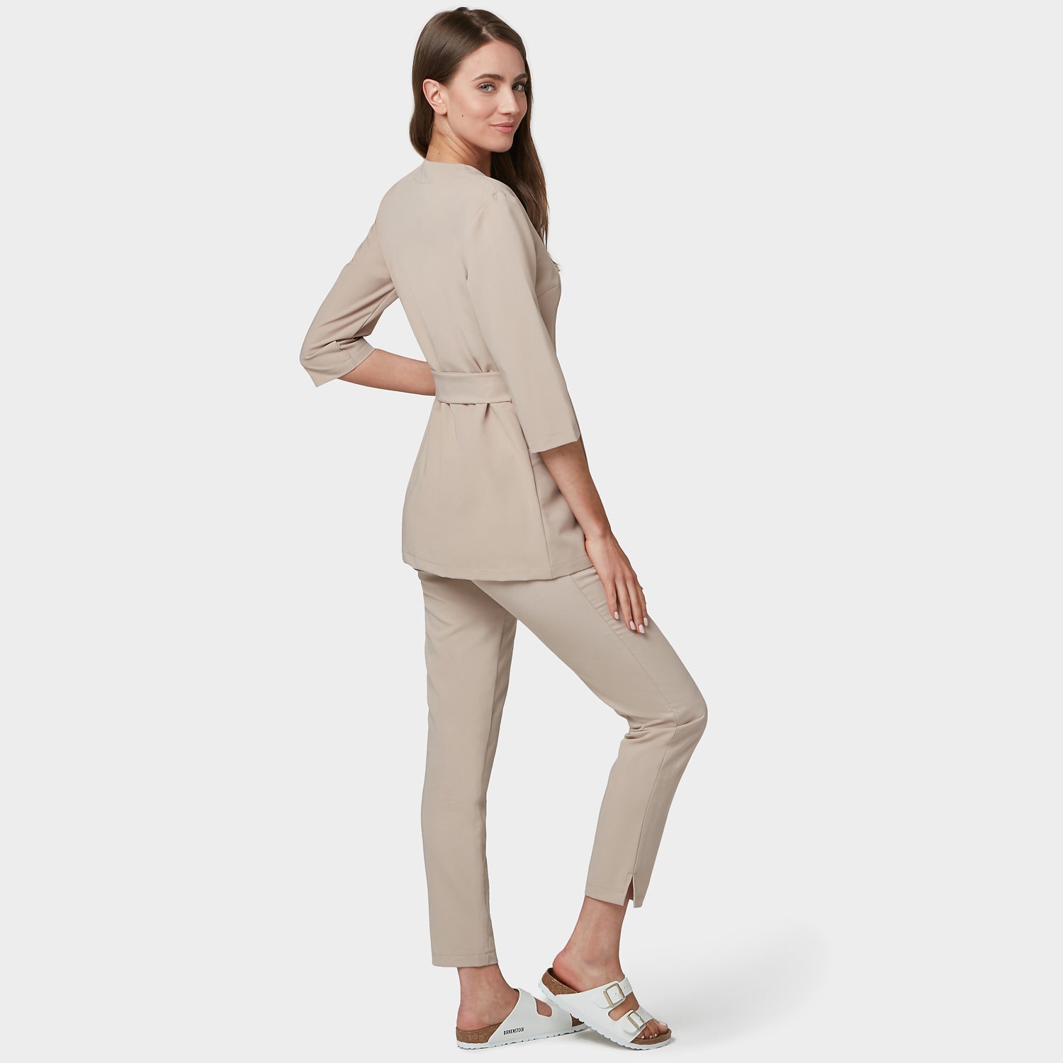 Zdravotní zástěra SOPHIA, 3/4 rukáv - LATTE 