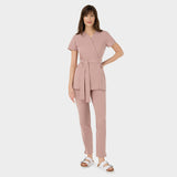 Lékařská zástěra SOPHIA s vázáním - PRAŠITĚ RŮŽOVÁ