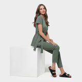 Fartuszek medyczny wiązany SOPHIA - EUCALYPTUS GREEN