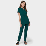 Fartuszek medyczny wiązany SOPHIA - MOSS GREEN