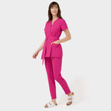 Fartuszek medyczny wiązany SOPHIA - RASPBERRY SORBET