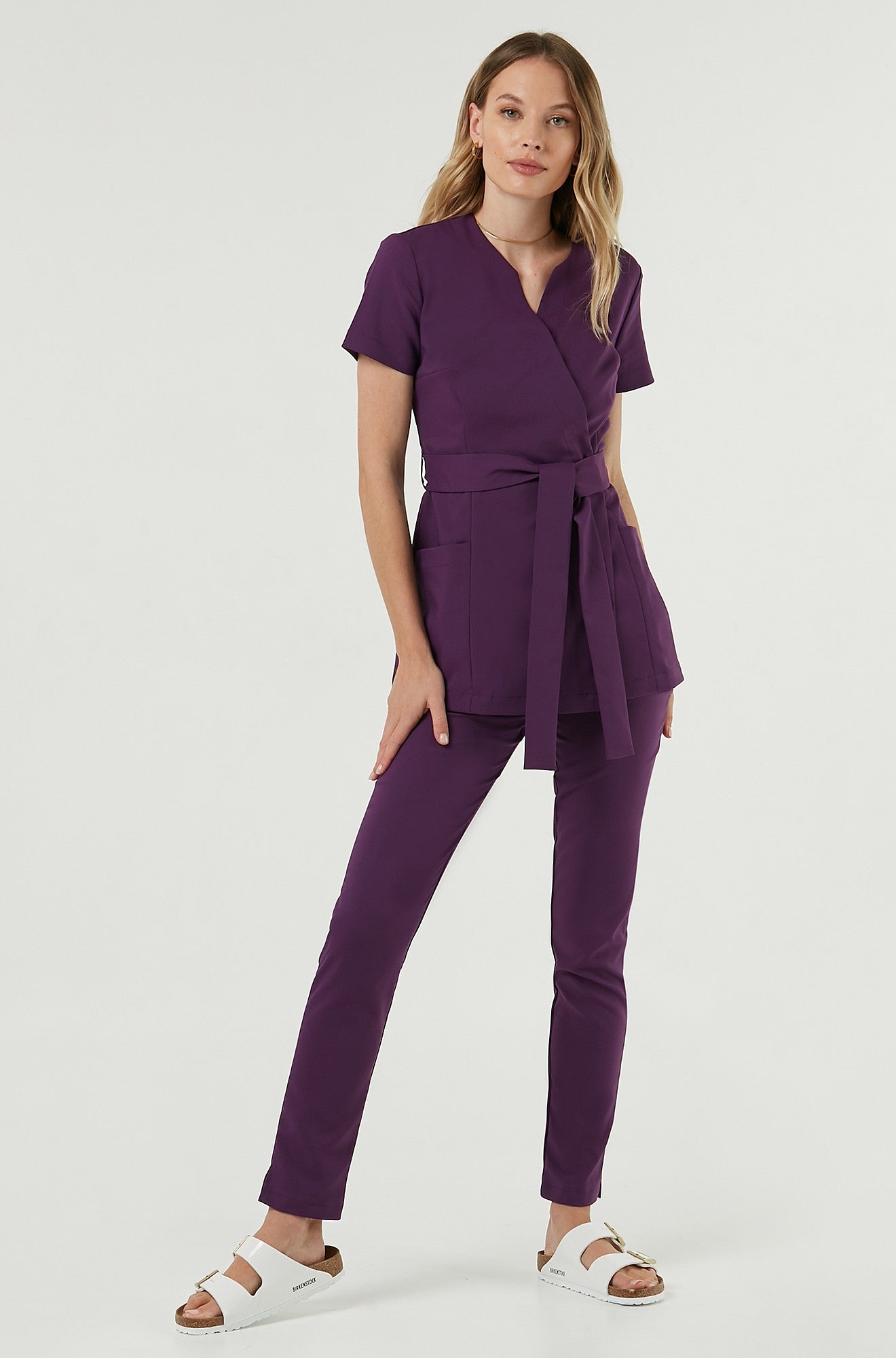 Fartuszek wiązany SOPHIA w kolorze Royal Plum