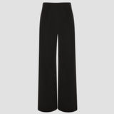 Damskie spodnie medyczne Aura BLACK z szerokimi nogawkami i wysokim stanem, idealne do stylizacji medycznych.