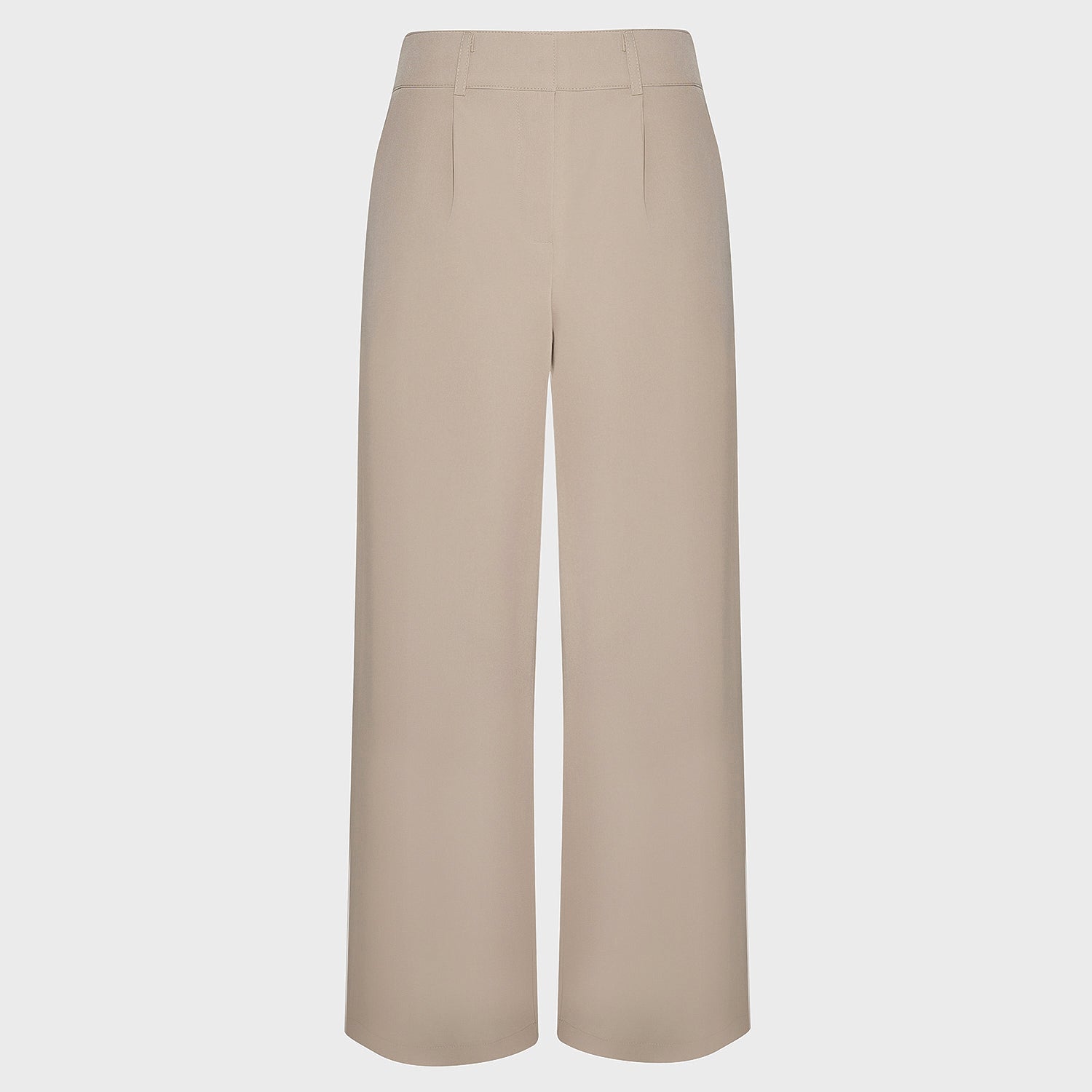 Damskie spodnie medyczne Aura LATTE, szerokie nogawki i wysoka talia.