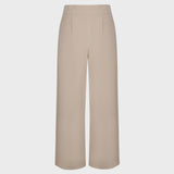 Damskie spodnie medyczne Aura LATTE, szerokie nogawki i wysoka talia.