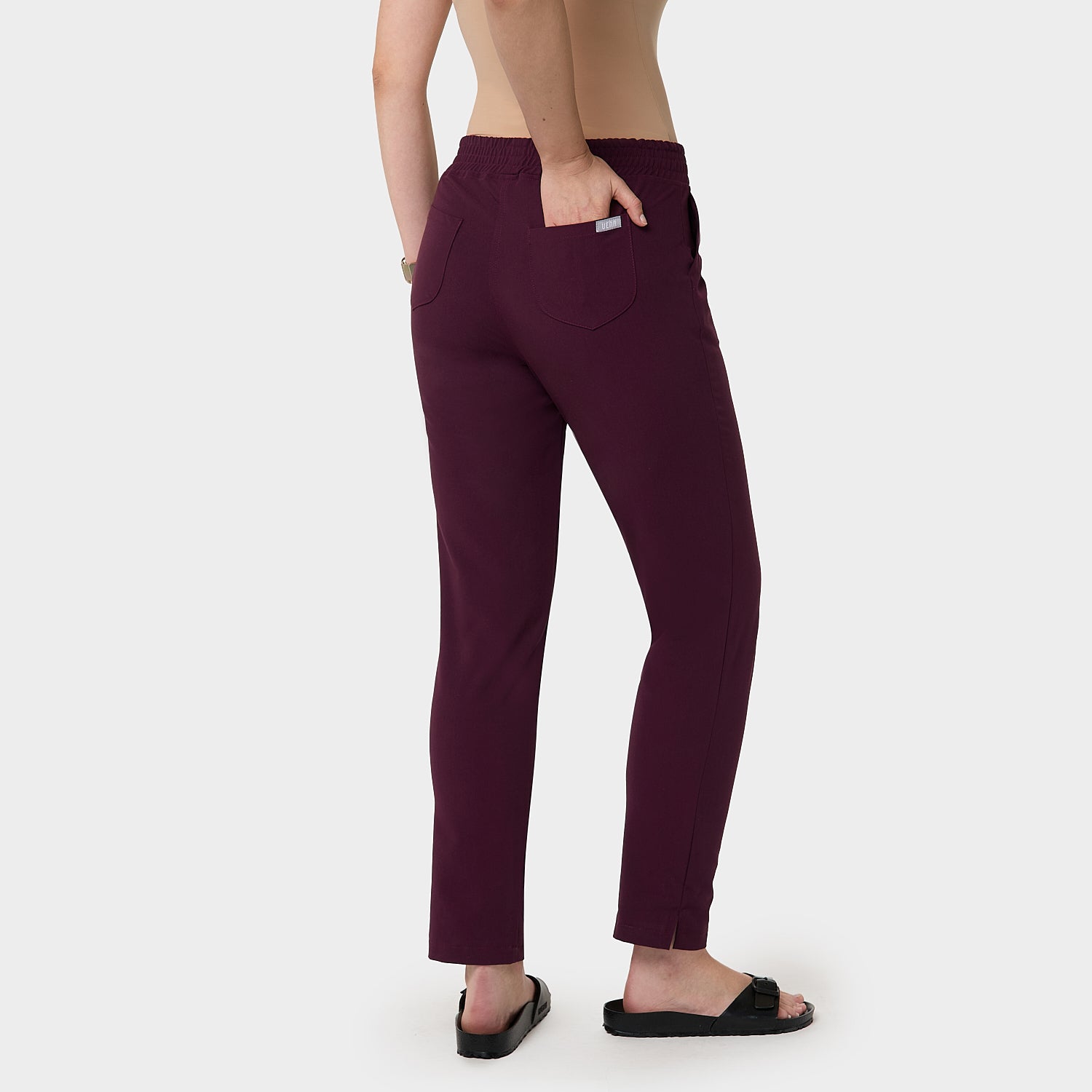 Spodnie medyczne damskie - BURGUNDY