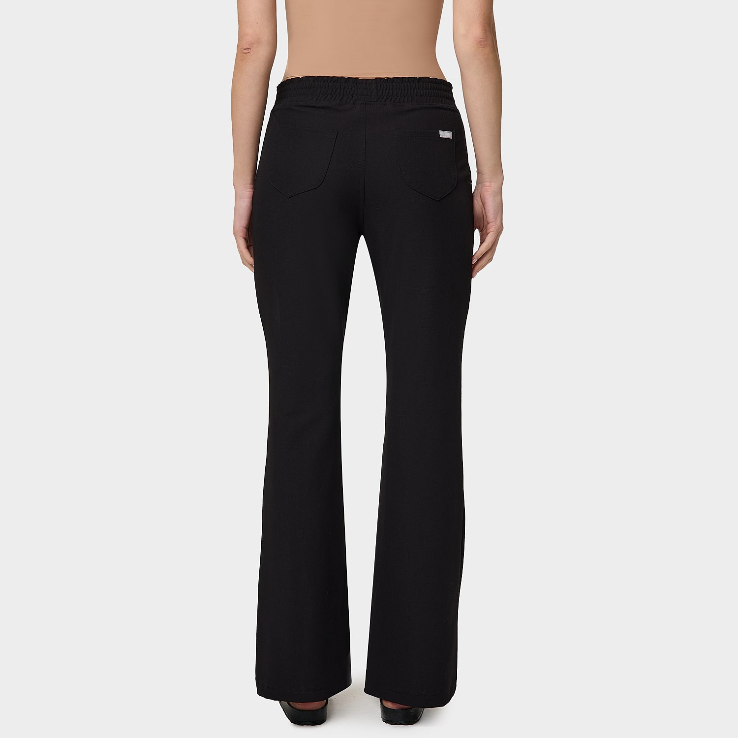 SPODNIE MEDYCZNE FLARE BLACK VENA UNIFORMY TYŁ