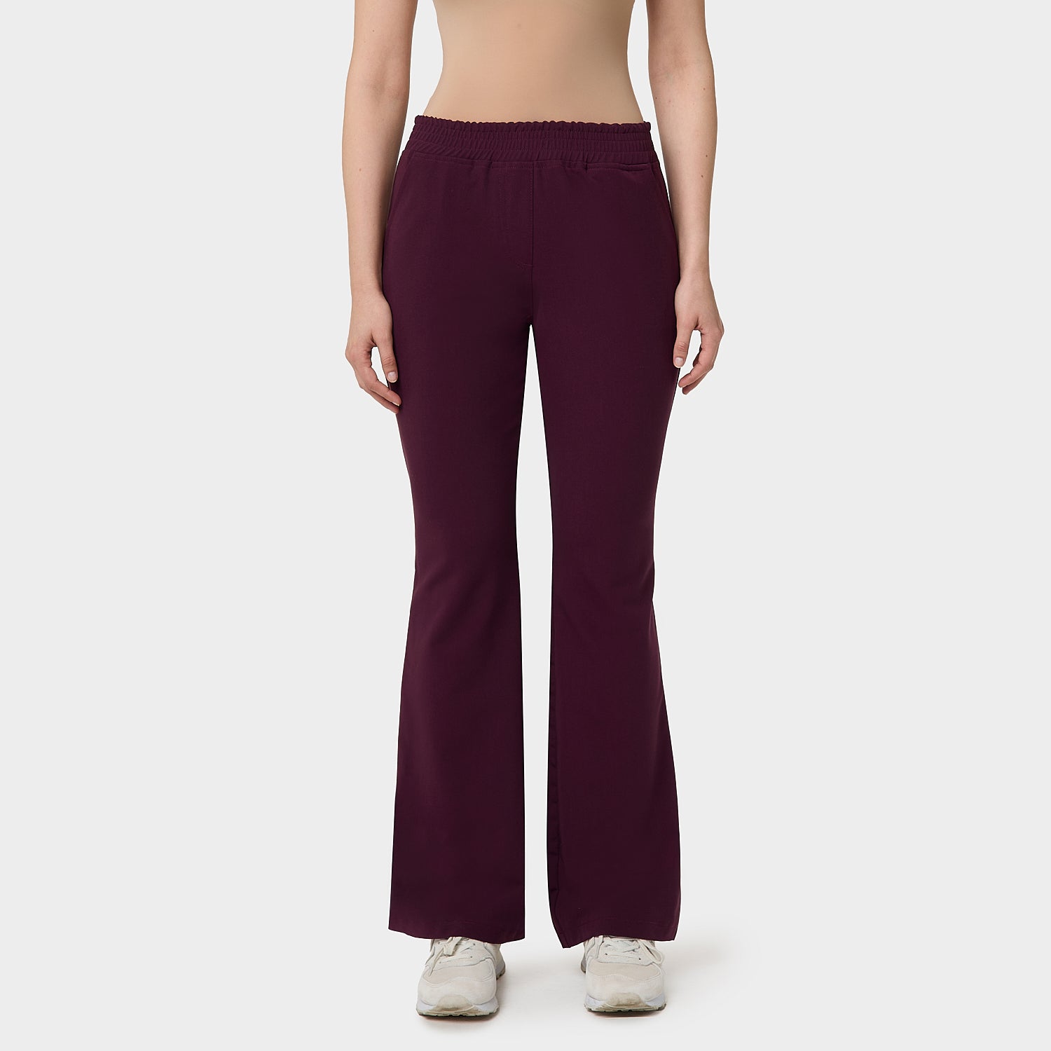 Women's medical flare pants BURGUNDY
