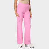 Spodnie medyczne damskie szerokie - CANDY PINK