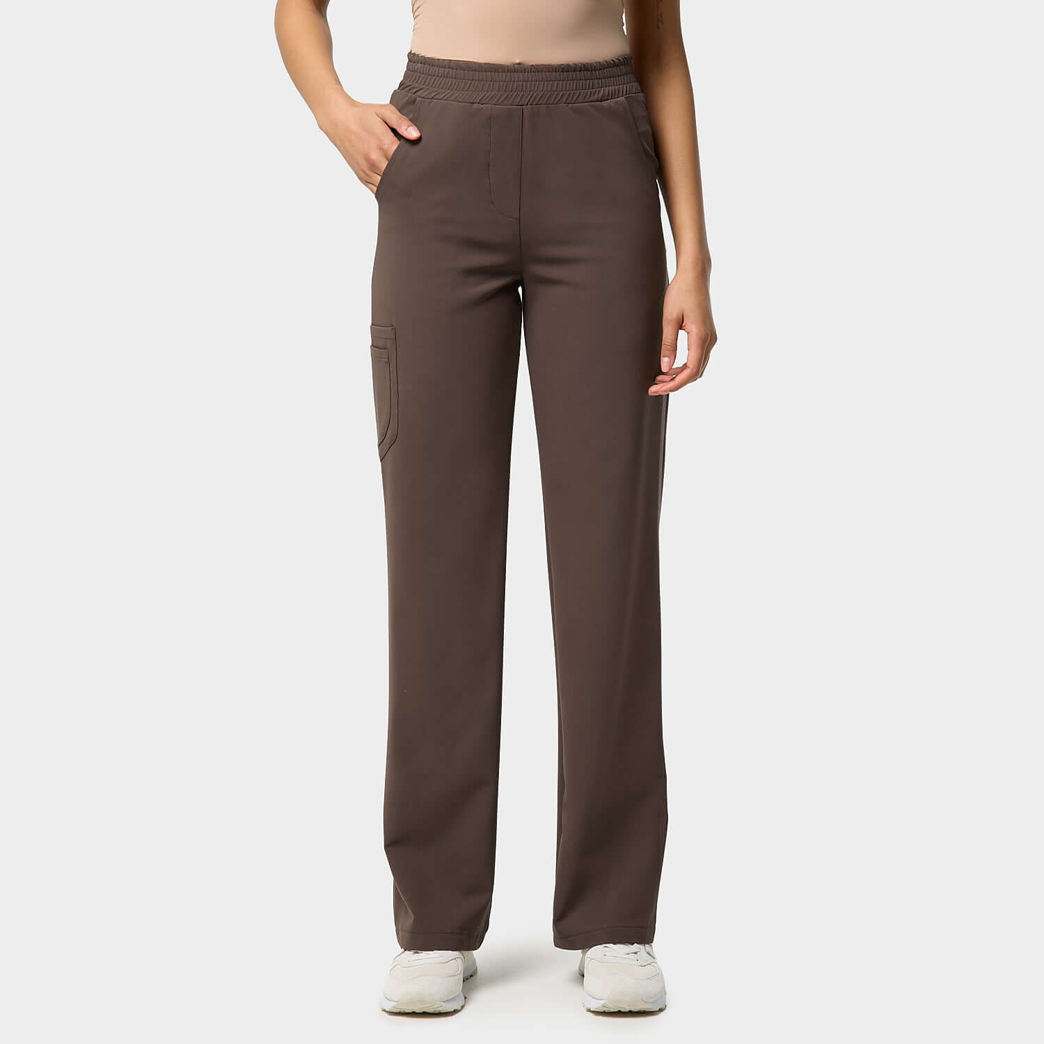 Dámské široké lékařské kalhoty - MLÉČNÁ ČOKOLÁDA