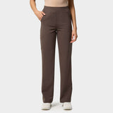 Spodnie medyczne damskie szerokie - MILK CHOCOLATE
