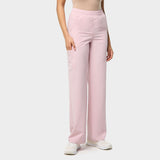 Spodnie medyczne damskie szerokie - PASTEL PINK