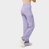 Spodnie medyczne damskie szerokie - SOFT LILAC
