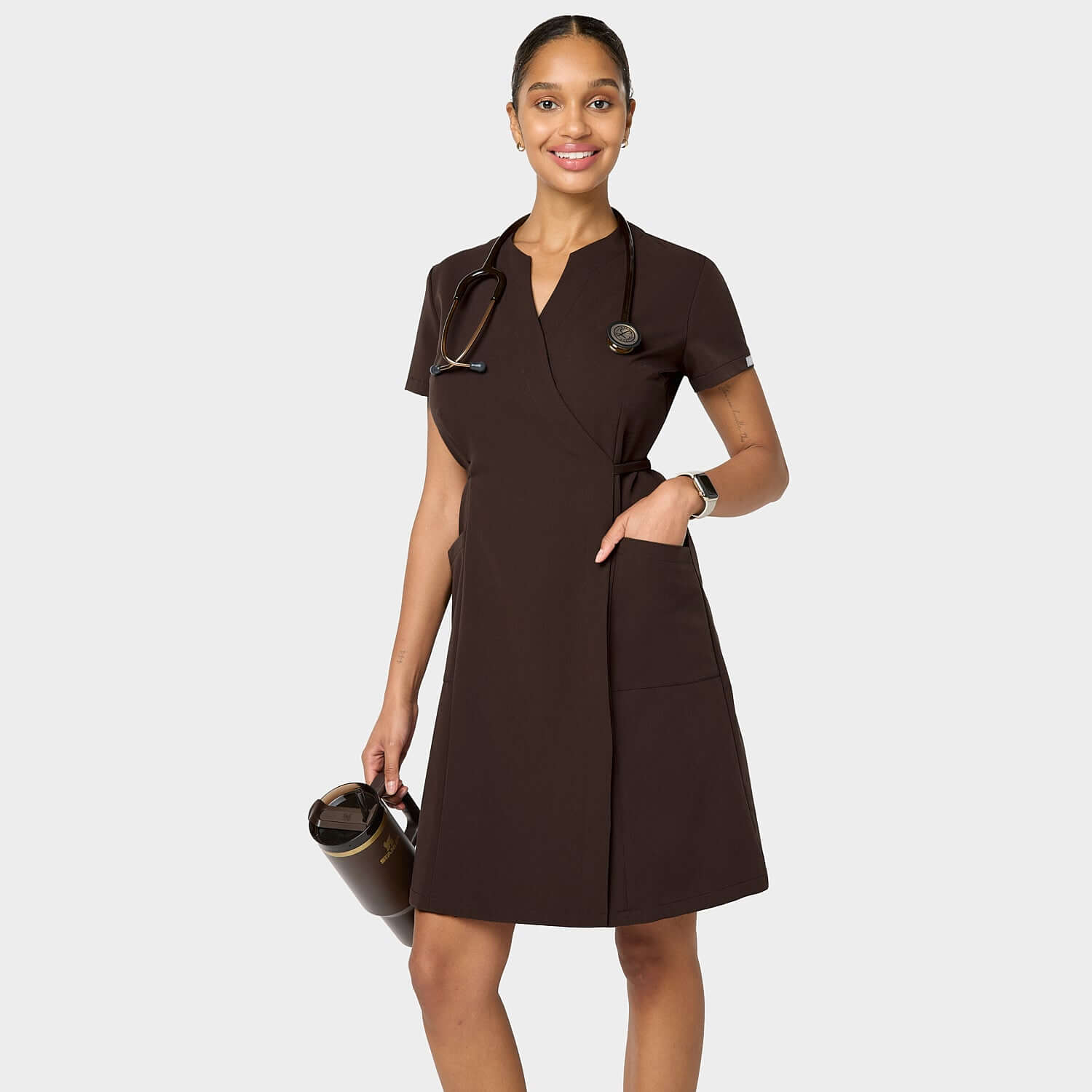 Sukienka medyczna KATE - DARK CHOCOLATE