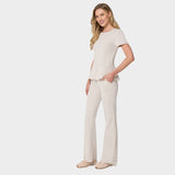 Bluza medyczna z baskinką KIM Nude - elegancka odzież medyczna damska - Vena Uniformy