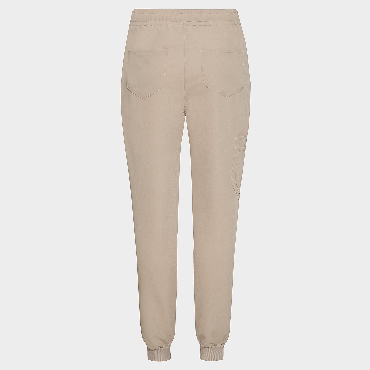 Packshot joggerów medycznych w kolorze Latte