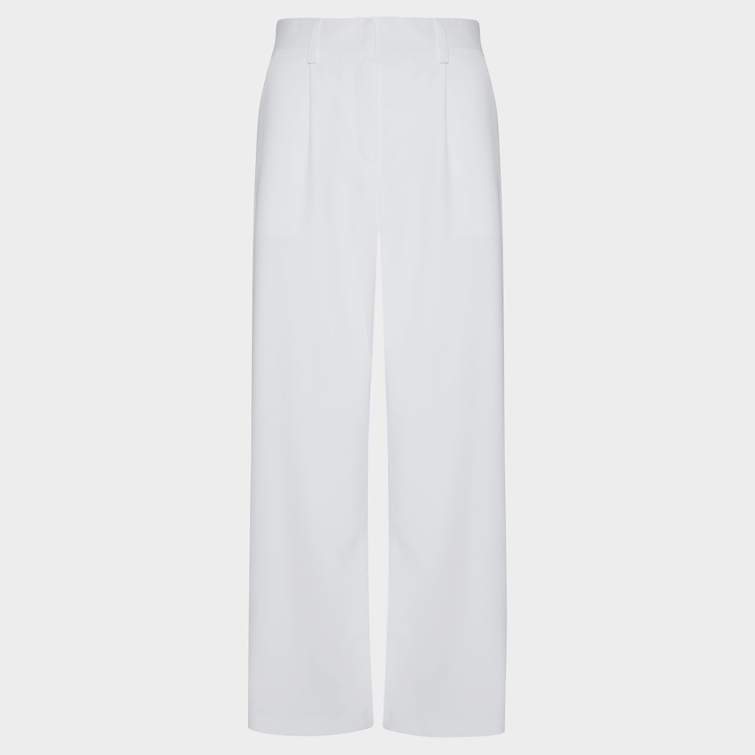 Damskie spodnie medyczne Aura WHITE z szerokimi nogawkami i wysoką talią, idealne do pracy.